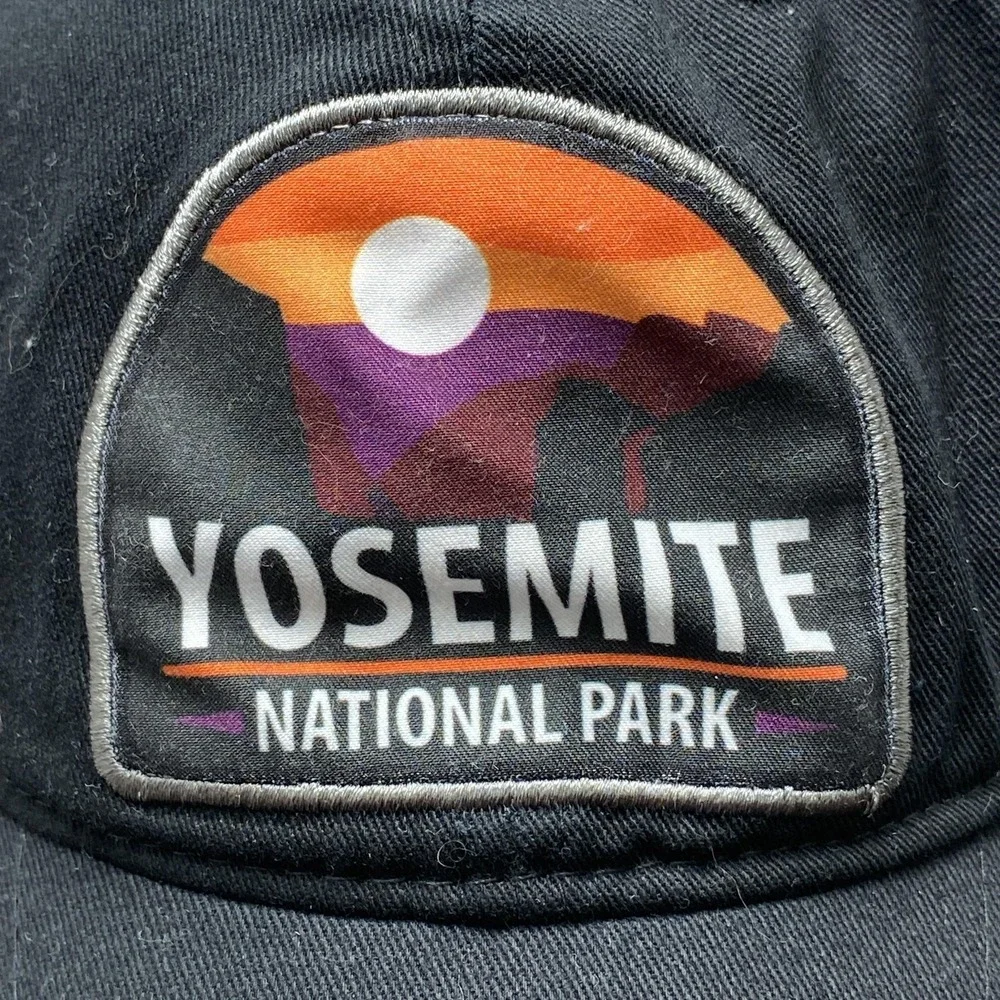 Yosemite National Park Hat Cap Strap Back Black Embroidered Patch Mens‎ Dad Hat